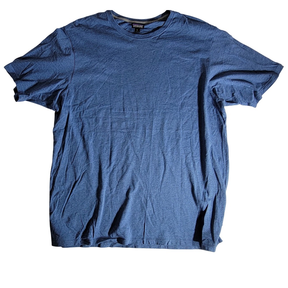 Patagonia Mens XL Organic Cotton Short Sleeve T-Shirt Heather Blue Crew Neck